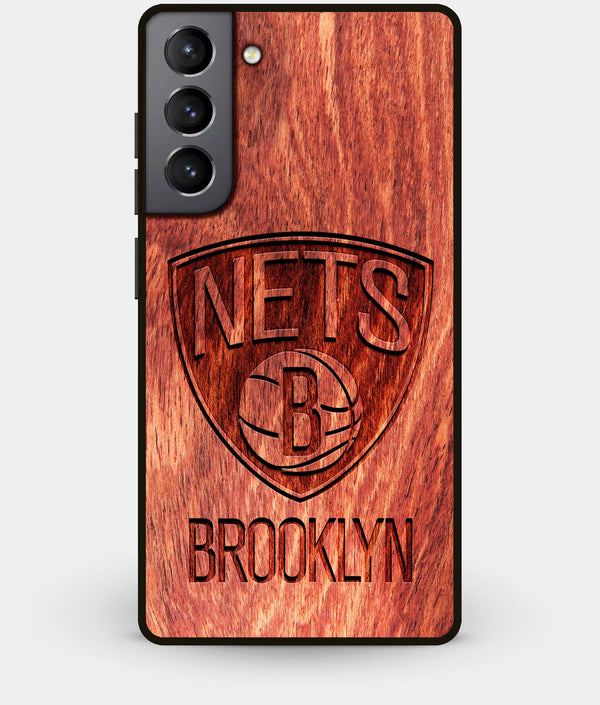 Best Wood Brooklyn Nets Galaxy S21 Plus Case - Custom Engraved Cover - Engraved In Nature