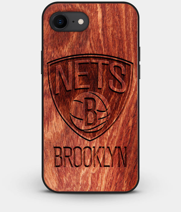 Best Custom Engraved Wood Brooklyn Nets iPhone 8 Case - Engraved In Nature