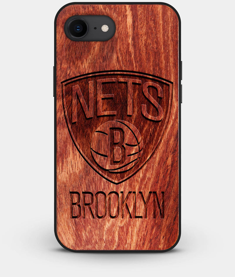 Best Custom Engraved Wood Brooklyn Nets iPhone 8 Case - Engraved In Nature