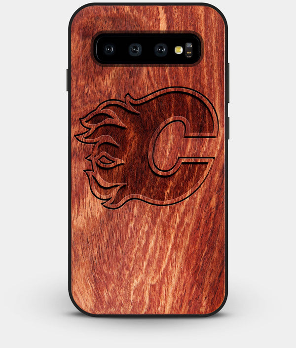 Best Custom Engraved Wood Calgary Flames Galaxy S10 Plus Case - Engraved In Nature