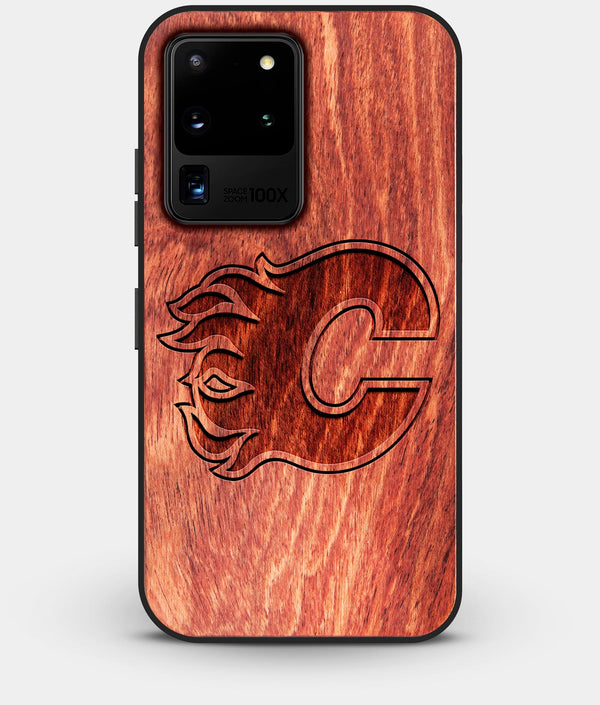 Best Custom Engraved Wood Calgary Flames Galaxy S20 Ultra Case - Engraved In Nature
