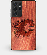 Best Wood Calgary Flames Galaxy S21 Ultra Case - Custom Engraved Cover - Engraved In Nature