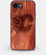 Best Custom Engraved Wood Calgary Flames iPhone 8 Case - Engraved In Nature