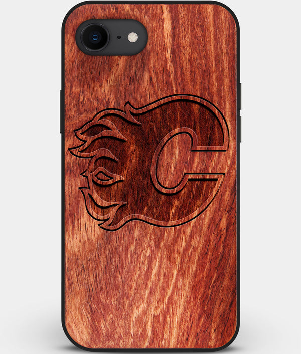 Best Custom Engraved Wood Calgary Flames iPhone SE Case - Engraved In Nature
