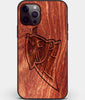Custom Carved Wood Carolina Panthers iPhone 12 Pro Max Case | Personalized Mahogany Wood Carolina Panthers Cover, Birthday Gift, Gifts For Him, Monogrammed Gift For Fan | by Engraved In Nature