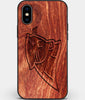 Custom Carved Wood Carolina Panthers iPhone XS Max Case | Personalized Mahogany Wood Carolina Panthers Cover, Birthday Gift, Gifts For Him, Monogrammed Gift For Fan | by Engraved In Nature