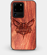 Best Custom Engraved Wood Charlotte Hornets Galaxy S20 Ultra Case - Engraved In Nature