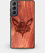 Best Wood Charlotte Hornets Galaxy S21 Plus Case - Custom Engraved Cover - Engraved In Nature