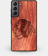 Best Wood Chicago Blackhawks Galaxy S21 Case - Custom Engraved Cover - Engraved In Nature