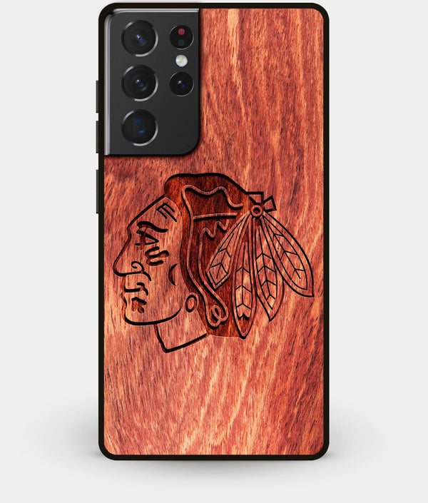 Best Wood Chicago Blackhawks Galaxy S21 Ultra Case - Custom Engraved Cover - Engraved In Nature