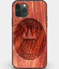Custom Carved Wood Chicago Fire SC iPhone 11 Pro Max Case | Personalized Mahogany Wood Chicago Fire SC Cover, Birthday Gift, Gifts For Him, Monogrammed Gift For Fan | by Engraved In Nature