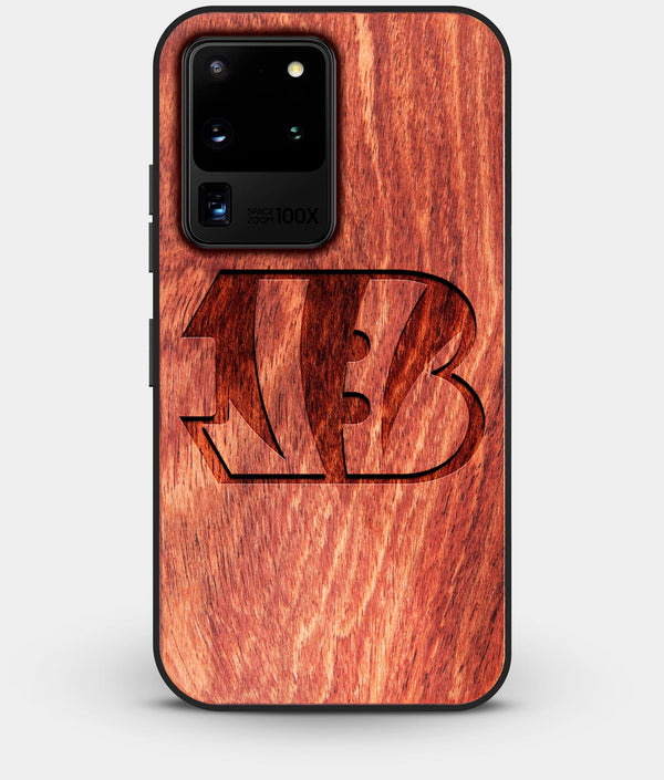 Best Custom Engraved Wood Cincinnati Bengals Galaxy S20 Ultra Case - Engraved In Nature