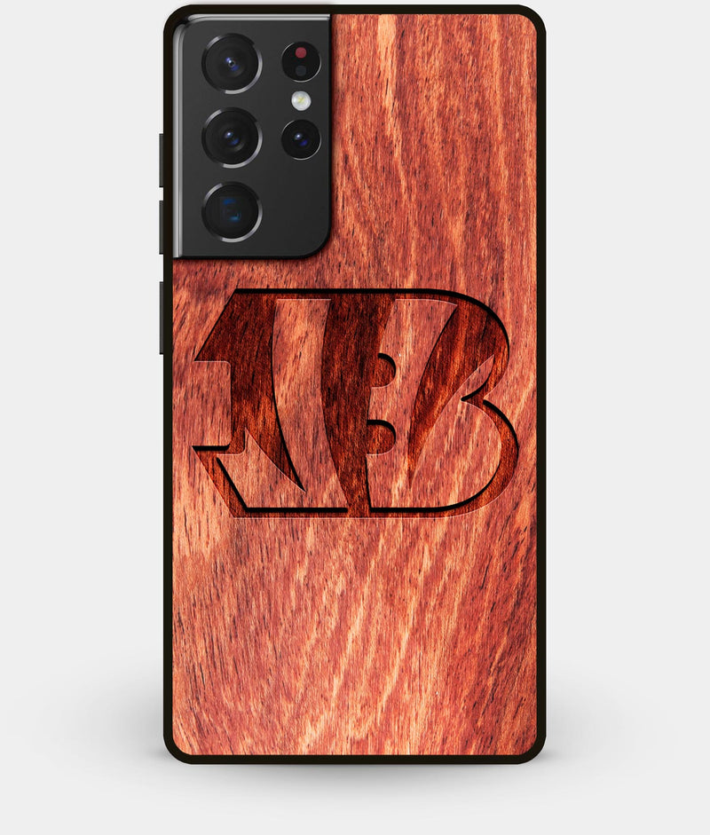 Best Wood Cincinnati Bengals Galaxy S21 Ultra Case - Custom Engraved Cover - Engraved In Nature