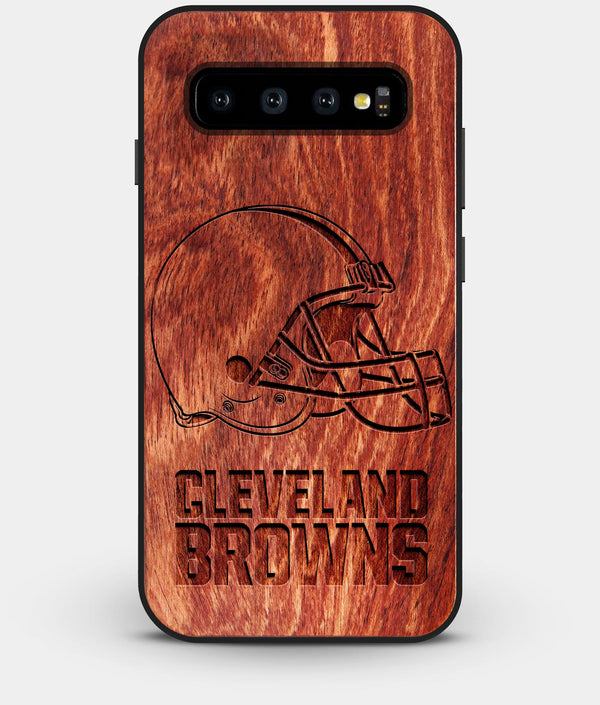 Best Custom Engraved Wood Cleveland Browns Galaxy S10 Plus Case - Engraved In Nature