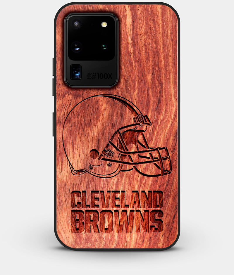 Best Custom Engraved Wood Cleveland Browns Galaxy S20 Ultra Case - Engraved In Nature