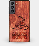 Best Wood Cleveland Browns Galaxy S21 Plus Case - Custom Engraved Cover - Engraved In Nature
