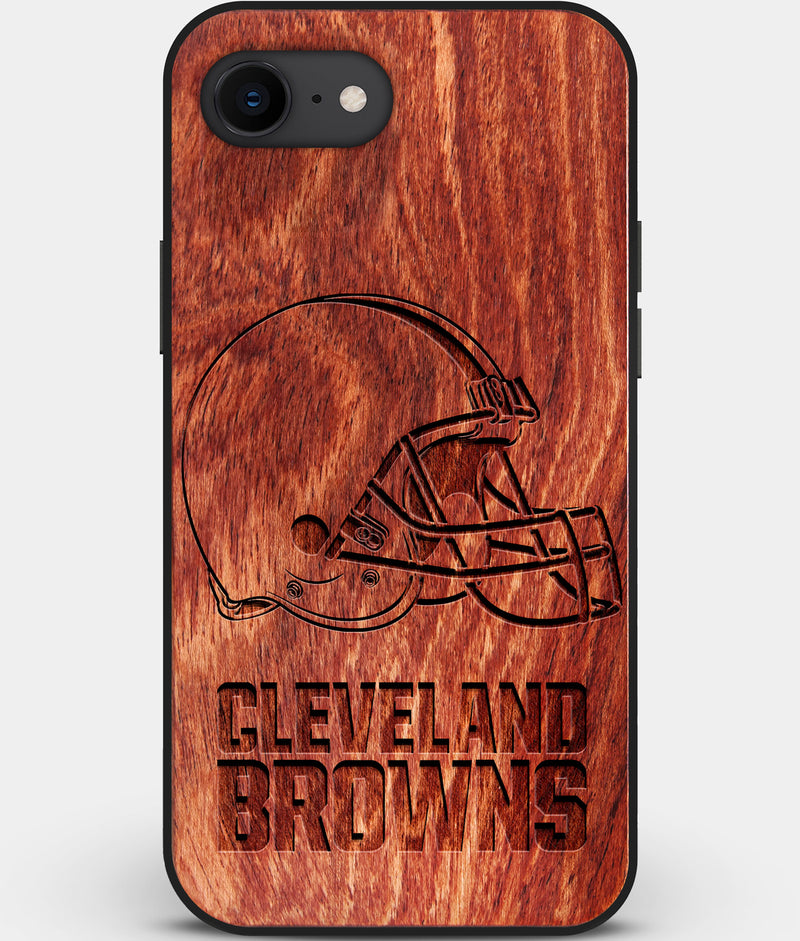 Best Custom Engraved Wood Cleveland Browns iPhone SE Case - Engraved In Nature