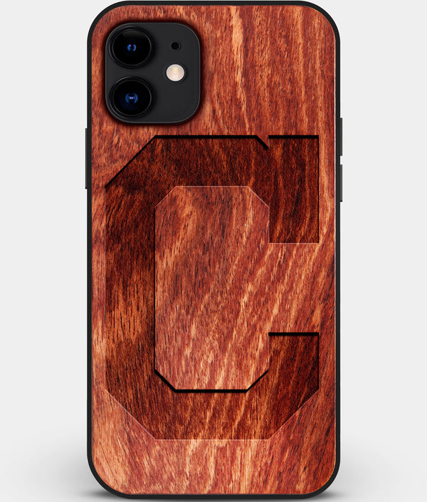 Custom Carved Wood Cleveland Guardians iPhone 11 Case | Personalized Mahogany Wood Cleveland Guardians Cover, Birthday Gift, Gifts For Him, Monogrammed Gift For Fan | by Engraved In Nature