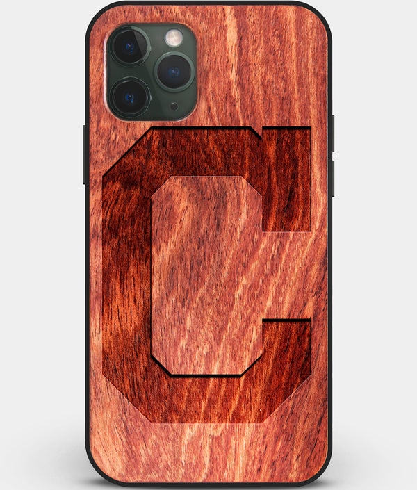 Custom Carved Wood Cleveland Guardians iPhone 11 Pro Case | Personalized Mahogany Wood Cleveland Guardians Cover, Birthday Gift, Gifts For Him, Monogrammed Gift For Fan | by Engraved In Nature