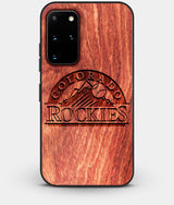 Best Custom Engraved Wood Colorado Rockies Galaxy S20 Plus Case - Engraved In Nature
