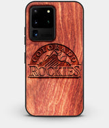 Best Custom Engraved Wood Colorado Rockies Galaxy S20 Ultra Case - Engraved In Nature