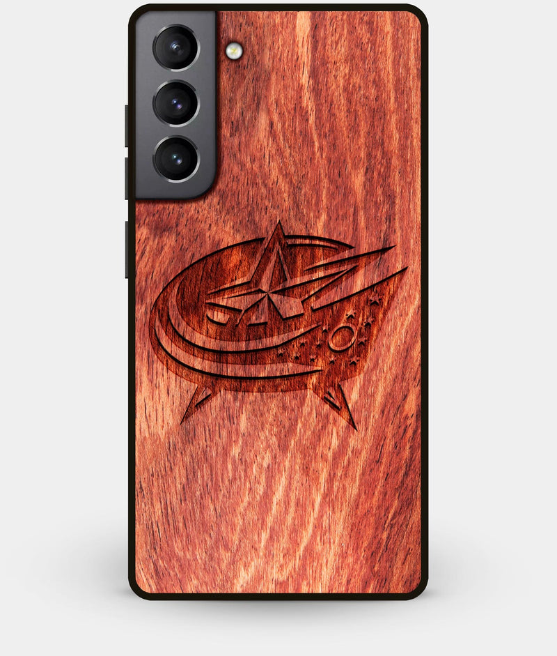 Best Wood Columbus Blue Jackets Galaxy S21 Plus Case - Custom Engraved Cover - Engraved In Nature