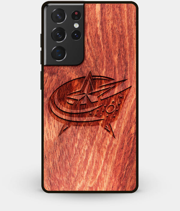 Best Wood Columbus Blue Jackets Galaxy S21 Ultra Case - Custom Engraved Cover - Engraved In Nature