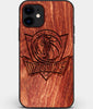 Custom Carved Wood Dallas Mavericks iPhone 11 Case | Personalized Mahogany Wood Dallas Mavericks Cover, Birthday Gift, Gifts For Him, Monogrammed Gift For Fan | by Engraved In Nature