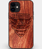 Custom Carved Wood D.C. United iPhone 12 Case | Personalized Mahogany Wood D.C. United Cover, Birthday Gift, Gifts For Him, Monogrammed Gift For Fan | by Engraved In Nature