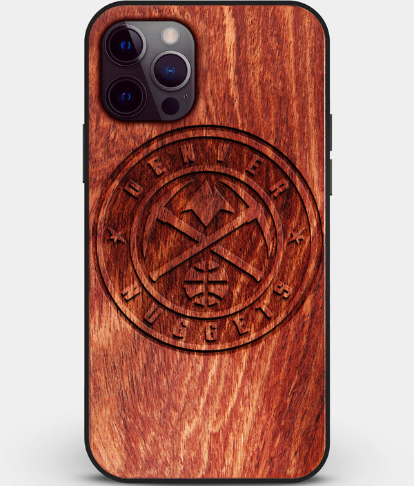 Custom Carved Wood Denver Nuggets iPhone 12 Pro Case | Personalized Mahogany Wood Denver Nuggets Cover, Birthday Gift, Gifts For Him, Monogrammed Gift For Fan | by Engraved In Nature