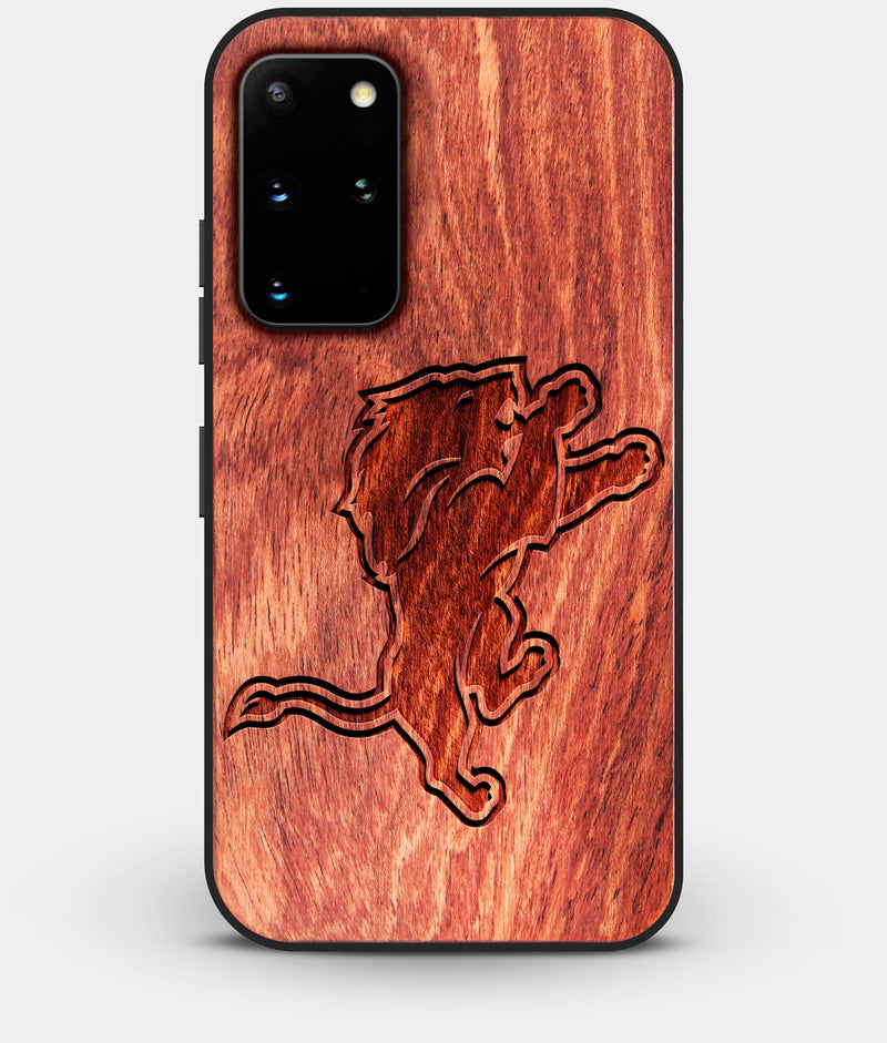 Best Custom Engraved Wood Detroit Lions Galaxy S20 Plus Case - Engraved In Nature