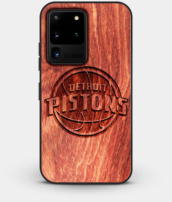 Best Custom Engraved Wood Detroit Pistons Galaxy S20 Ultra Case - Engraved In Nature