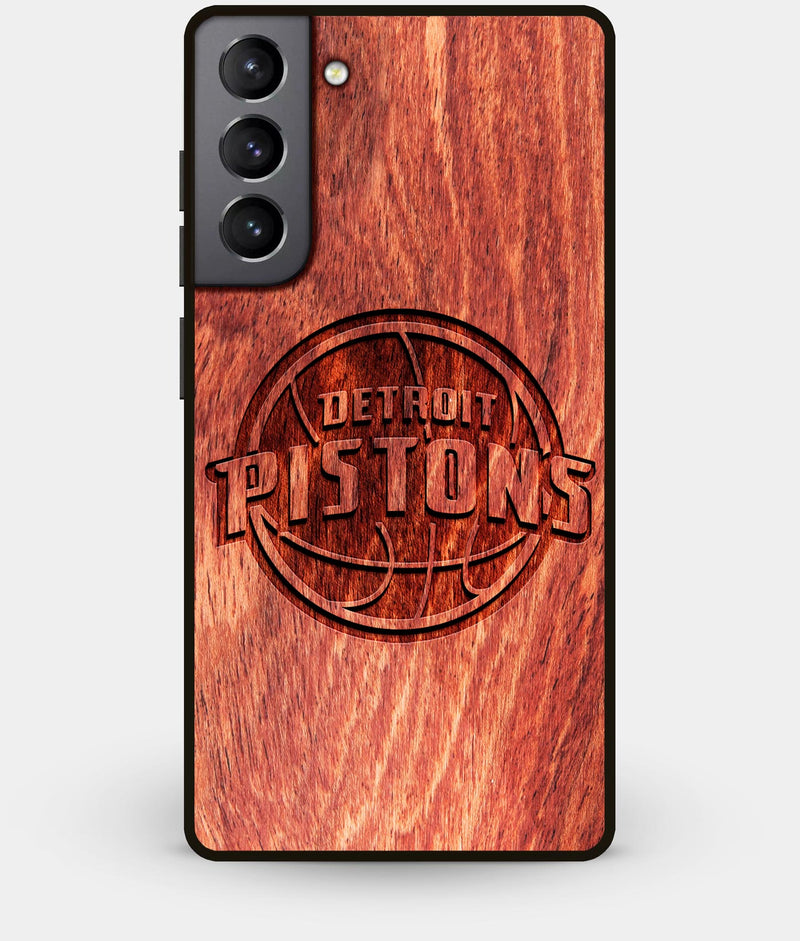Best Wood Detroit Pistons Galaxy S21 Case - Custom Engraved Cover - Engraved In Nature