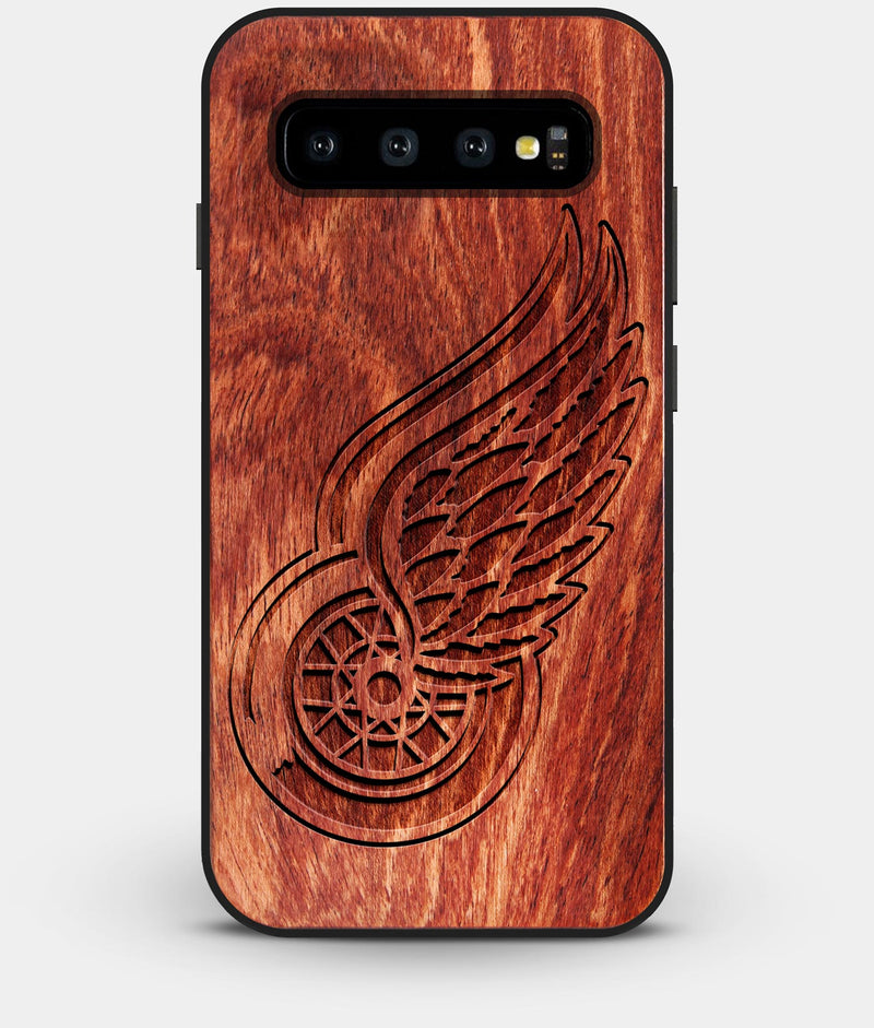 Best Custom Engraved Wood Detroit Red Wings Galaxy S10 Plus Case - Engraved In Nature