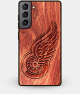 Best Wood Detroit Red Wings Galaxy S21 Case - Custom Engraved Cover - Engraved In Nature