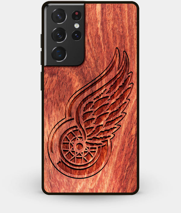 Best Wood Detroit Red Wings Galaxy S21 Ultra Case - Custom Engraved Cover - Engraved In Nature
