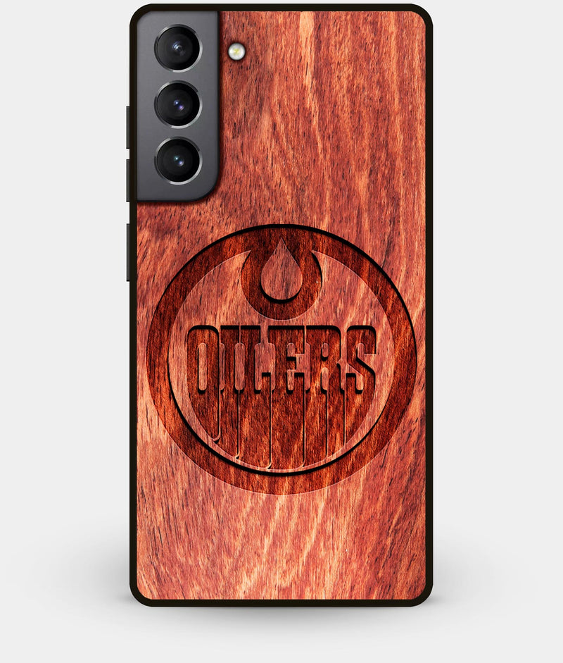 Best Wood Edmonton Oilers Galaxy S21 Case - Custom Engraved Cover - Engraved In Nature