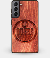 Best Wood Edmonton Oilers Galaxy S21 Plus Case - Custom Engraved Cover - Engraved In Nature