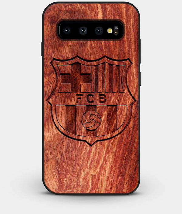 Best Custom Engraved Wood FC Barcelona Galaxy S10 Plus Case - Engraved In Nature