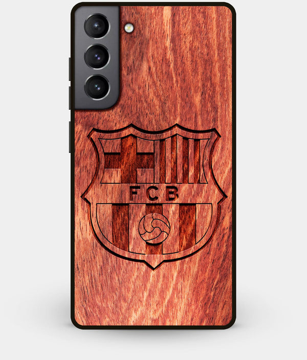 Best Wood FC Barcelona Galaxy S21 Case - Custom Engraved Cover - Engraved In Nature