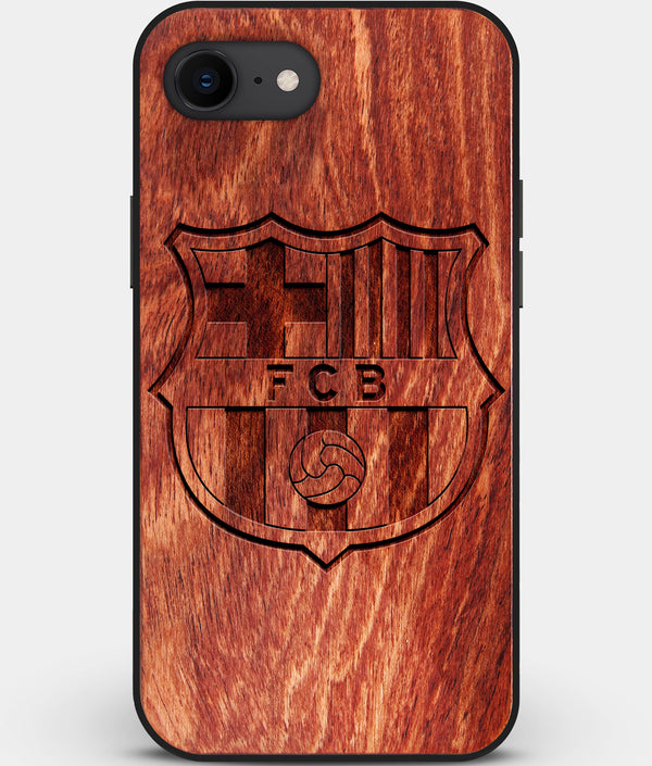 Best Custom Engraved Wood FC Barcelona iPhone SE Case - Engraved In Nature