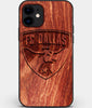 Custom Carved Wood FC Dallas iPhone 12 Case | Personalized Mahogany Wood FC Dallas Cover, Birthday Gift, Gifts For Him, Monogrammed Gift For Fan | by Engraved In Nature