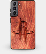 Best Wood Houston Rockets Galaxy S21 Case - Custom Engraved Cover - Engraved In Nature