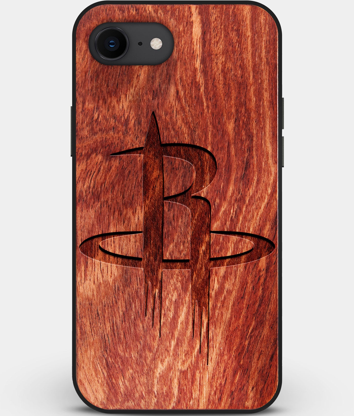 Best Custom Engraved Wood Houston Rockets iPhone SE Case - Engraved In Nature