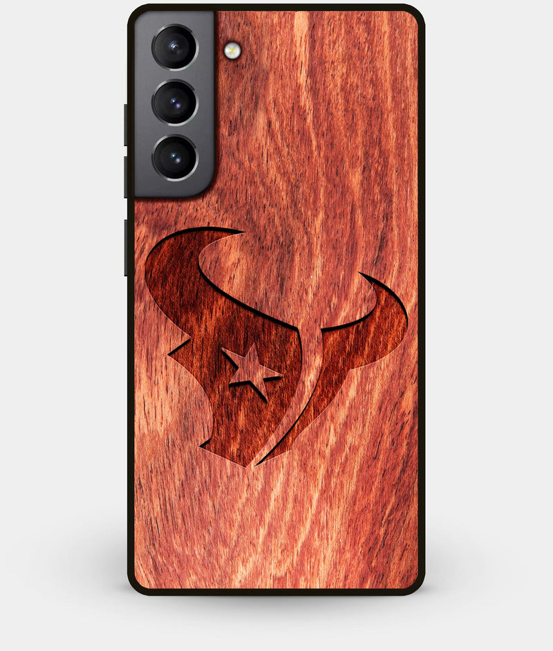 Best Wood Houston Texans Galaxy S21 Case - Custom Engraved Cover - Engraved In Nature