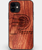 Custom Carved Wood Indiana Pacers iPhone 11 Case | Personalized Mahogany Wood Indiana Pacers Cover, Birthday Gift, Gifts For Him, Monogrammed Gift For Fan | by Engraved In Nature