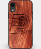 Custom Carved Wood Indiana Pacers iPhone XR Case | Personalized Mahogany Wood Indiana Pacers Cover, Birthday Gift, Gifts For Him, Monogrammed Gift For Fan | by Engraved In Nature