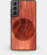 Best Wood Inter Miami CF Galaxy S21 Plus Case - Custom Engraved Cover - Engraved In Nature