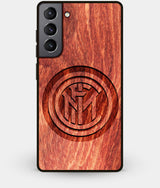 Best Wood Inter Milan FC Galaxy S21 Case - Custom Engraved Cover - Engraved In Nature