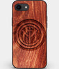 Best Custom Engraved Wood Inter Milan FC iPhone SE Case - Engraved In Nature